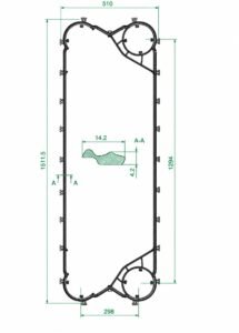 Alfa Laval M15B Clip-on Intermediate Gasket – Technical Drawing